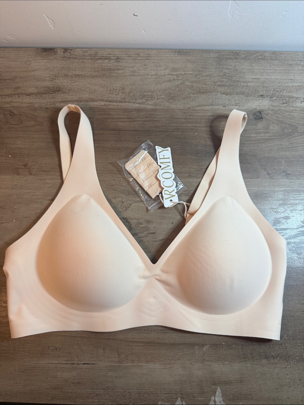 VR Comfy Wireless Cream Everyday Comfort Bra with Removable Cups